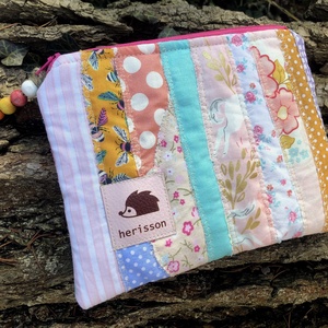  MIXED UP IN PASTELS. Patchwork sünis- tulipános sminkcucc-tartó No 2 - táska & tok - neszesszer - Meska.hu