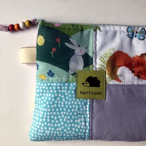  MIXED UP IN PASTELS. Patchwork unikornisos-rókás-nyuszis sminkcucc-tartó, Táska & Tok, Neszesszer, Varrás, Patchwork, foltvarrás, MESKA