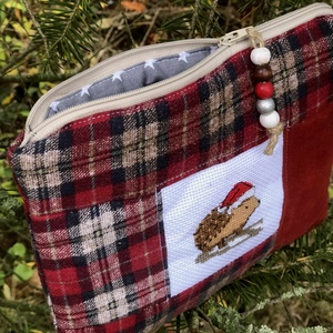 WINTER HEDGIE. Sünis puha, flanel neszi skandináv stílusban. - táska & tok - neszesszer - Meska.hu