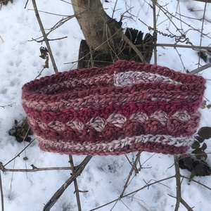 r a s p b e r r y. Kézzel horgolt puha, meleg fülvédő - Meska.hu