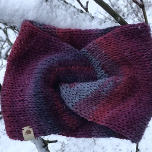 málnaszüret. Kézzel kötött puha, meleg fülvédő - ruha & divat - sál, sapka, kendő - fejpánt - Meska.hu