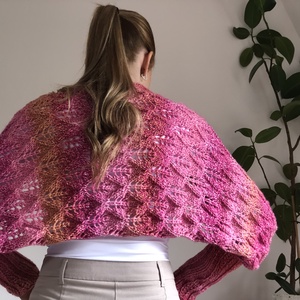 Raspberry shrug _ Kézzel kötött puha és meleg bolero - Meska.hu