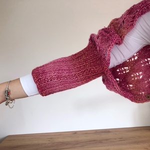 Raspberry shrug _ Kézzel kötött puha és meleg bolero - ruha & divat - női ruha - bolero - Meska.hu