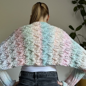 Candy sugar shrug _ Kézzel kötött puha és meleg bolero - Meska.hu