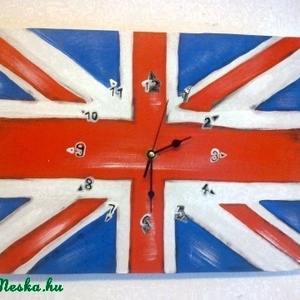 Angol zászló fa Óra egyedi ajándék -  - Meska.hu