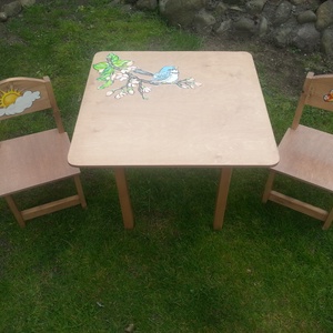  Asztal és szék Barna madaras -  - Meska.hu