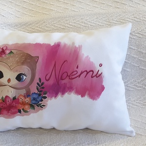 Egyedi párna névvel bagoly, Otthon & Életmód, Lakástextil, Párna & Párnahuzat, Festett tárgyak, Fotó, grafika, rajz, illusztráció, MESKA