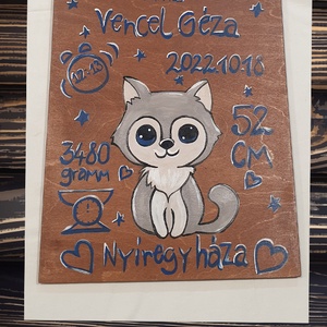 Egyedi névtábla születési adatokkal - otthon & életmód - babaszoba, gyerekszoba - gyerek névtábla - Meska.hu