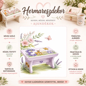 Névre szóló fa gyereksámli � egyedi kézzel festett sámli, keresztelőre és születésnapra - baba - mama - babaszobabútor - gyerek szék, sámli - Meska.hu