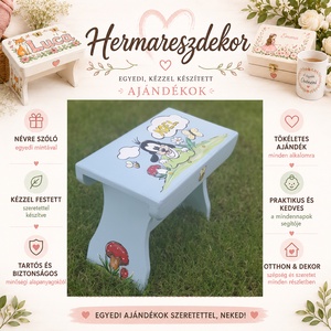 Névre szóló fa gyereksámli � egyedi kézzel festett sámli, keresztelőre és születésnapra - Meska.hu