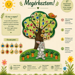 � Megérkeztem tábla � egyedi, kézzel festett óvodai dekoráció - játék & sport - ovis felszerelés - egyéb ovis kiegészítő - Meska.hu