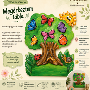 � Megérkeztem tábla � egyedi, kézzel festett óvodai dekoráció - játék & sport - ovis felszerelés - egyéb ovis kiegészítő - Meska.hu