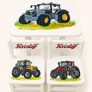 Egyedi gyerek asztal és székek � Egyedi grafikával � Névre szóló kivitel �� Ajándék születésnapra  - baba - mama - babaszobabútor - gyerek asztal székkel - Meska.hu