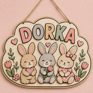Egyedi fa névtábla � egy kedves, személyes dísz a gyerekszoba ajtajára. - baba - mama - babaszoba dekoráció - gyerek névtábla - Meska.hu