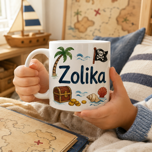 Egyedi Bögre  Kalózhajó kincsesládával és szigettel  - otthon & életmód - konyhafelszerelés, tálalás - tálalás - bögre & csésze - Meska.hu