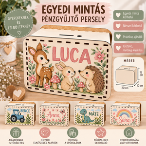 � Egyedi mintás pénzgyűjtő persely � gyerekeknek és felnőtteknek - baba - mama - pelenkázó, babafürdető kellékek - pelenkázó alátét - Meska.hu