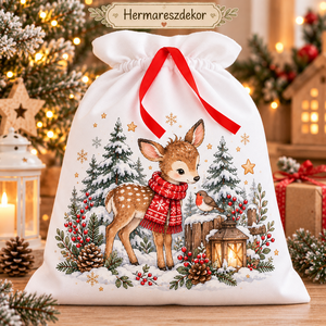 � Egyedi, névre szóló Mikulás zsák � Hermareszdekor Téli állatok kollekció - karácsony - mikulás - mikulás zsák - Meska.hu