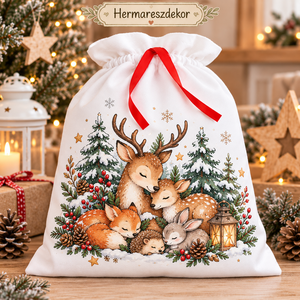 � Egyedi, névre szóló Mikulás zsák � Hermareszdekor Téli állatok kollekció - karácsony - mikulás - mikulás zsák - Meska.hu