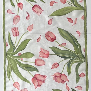 Tulipános tavaszi selyemsál - ruha & divat - sál, sapka, kendő - sál - Meska.hu