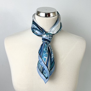 Áramlatok-kék selyemkendő - ruha & divat - sál, sapka, kendő - kendő - Meska.hu