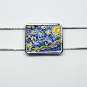 Van Gogh - Csillagos éj kézzel festett karkötő, Ékszer, Nyaklánc, Medálos nyaklánc, Ékszerkészítés, Festészet, MESKA