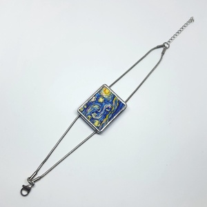 Van Gogh - Csillagos éj kézzel festett karkötő - ékszer - nyaklánc - medálos nyaklánc - Meska.hu