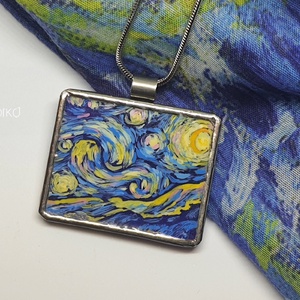 an Gogh - Csillagos éj  medál, Ékszer, Nyaklánc, Medálos nyaklánc, Ékszerkészítés, Festészet, MESKA