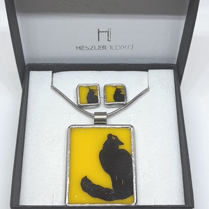 Faragó - kézzel festett macska szett, Ékszer, Ékszerszett, Ékszerkészítés, Festészet, MESKA