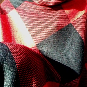 Piros-fekete kockás, hosszú poncsó -  - Meska.hu