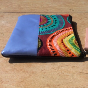 Azúrkék valódi bőrrel- desigual neszeszer/tolltartó, rojtos -  - Meska.hu