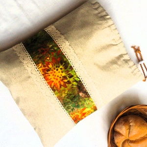 Akciós! Kenyeres zsák - péksüteményes zsák - napraforgós - zero waste- Ajándék - otthon & életmód - konyhafelszerelés, tálalás - konyhai tárolás - kenyértartó - Meska.hu