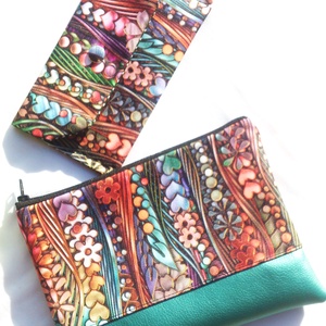 Akciós! Türkiz-zöld - menta - vízálló neszi, zsepitartó - ajándék szett - Karácsony - táska & tok - neszesszer - Meska.hu