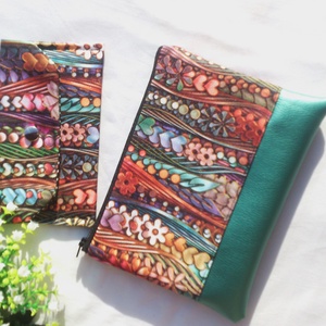 Akciós! Türkiz-zöld - menta - vízálló neszi, zsepitartó - ajándék szett - Karácsony - táska & tok - neszesszer - Meska.hu