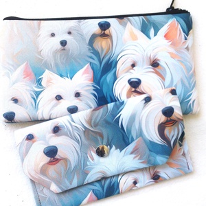Akciós!  Westie mintás - vízálló neszi/tolltartó- zsepitartóval - ajándék szett - Valentin nap - táska & tok - neszesszer - Meska.hu