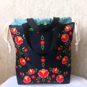 Népies - folklór mintás Vízálló ételhordó/ ebédes táska - ajándék- projekt bag -  - táska & tok - uzsonna- & ebéd tartó - ebéd tasak, doboz - Meska.hu