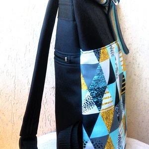 Menta - ezüstös-szürke- vízálló hátizsák - fekete valódi bőrrel - rolltop - ajándék - ballagásra - unisex - táska & tok - hátizsák - roll top hátizsák - Meska.hu