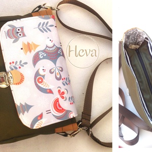 Akciós! Cross body - madaras - folklór mintával/ oldaltáska, testtáska  - ajándék - Heva táska - táska & tok - kézitáska & válltáska - vállon átvethető táska - Meska.hu