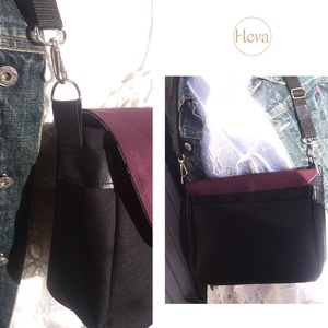 Padlizsán - fekete - crossbody válltáska/testtáska - ajándék- variálható táska - Heva táska  - táska & tok - variálható táska - Meska.hu