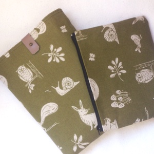 Erdei állatok - könyv védő/ tablet tok - vízálló - neszivel szettben - karácsony - ajándék , Könyv & Zene, Könyvtok, Varrás, MESKA