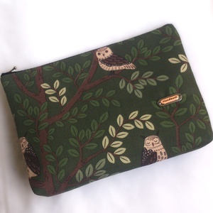 Baglyos zöld neszeszer /pelenkázó neszi  -  ajándék - kismamáknak is - nagyobb méret, Táska & Tok, Neszesszer, Varrás, Bőrművesség, MESKA