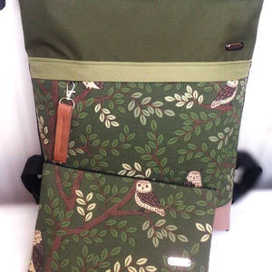 Zöld - baglyos hátizsák/kézitáska- vízálló - valódi bőrrel - pakolós hátizsák - ajándék - kismamáknak - táska & tok - hátizsák - hátizsák - Meska.hu