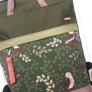 Zöld - baglyos hátizsák/kézitáska- vízálló - valódi bőrrel - pakolós hátizsák - ajándék - kismamáknak - táska & tok - hátizsák - hátizsák - Meska.hu