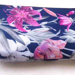 Kék- púderes virágos neszeszer /  -  ajándék - nagyobb méret - táska & tok - neszesszer - Meska.hu