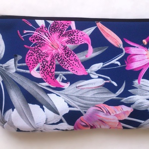 Kék- púderes virágos neszeszer /  -  ajándék - nagyobb méret - táska & tok - neszesszer - Meska.hu