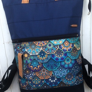 Türkizkék- gyémánt hátizsák/kézitáska- vízálló - valódi bőrrel - pakolós hátizsák - ajándék - kismamáknak - táska & tok - hátizsák - hátizsák - Meska.hu