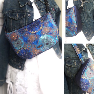 Türkizkék mandalás Cross body - oldaltáska, testtáska  - vízálló - ajándék - Heva táska - Anyák napja - táska & tok - kézitáska & válltáska - vállon átvethető táska - Meska.hu