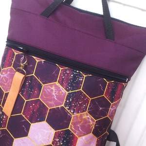 Padlizsán- bordóval hátizsák/kézitáska- vízálló - valódi bőrrel - pakolós hátizsák - ajándék - kismamáknak - anyák napja - táska & tok - hátizsák - hátizsák - Meska.hu