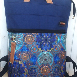 Türkizkék-mandalás hátizsák/kézitáska/ nagy pakolós táska - ajándék - Anyák napja- karácsony - Meska.hu