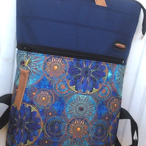Türkizkék-mandalás hátizsák/kézitáska/ nagy pakolós táska - ajándék - Anyák napja- karácsony - táska & tok - hátizsák - hátizsák - Meska.hu