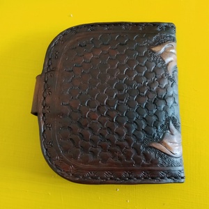 Vésett, poncolt retro bőr pénztárca - táska & tok - pénztárca & más tok - pénztárca - Meska.hu